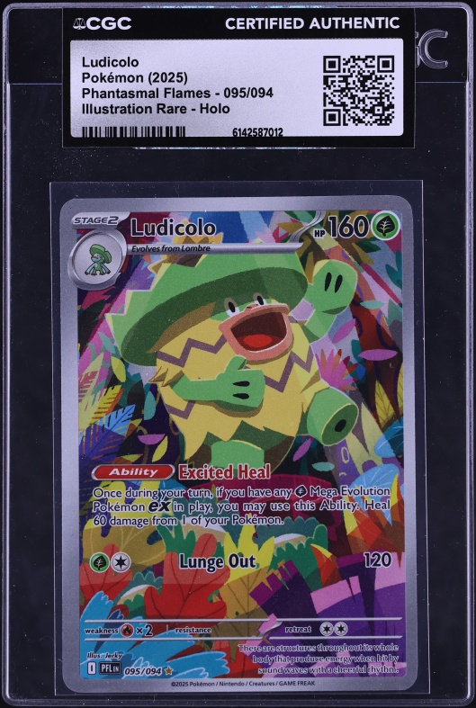 2025 Pokemon Mega Evolution Phantasmal Flames IR Ludicolo #95 CGC AUTH