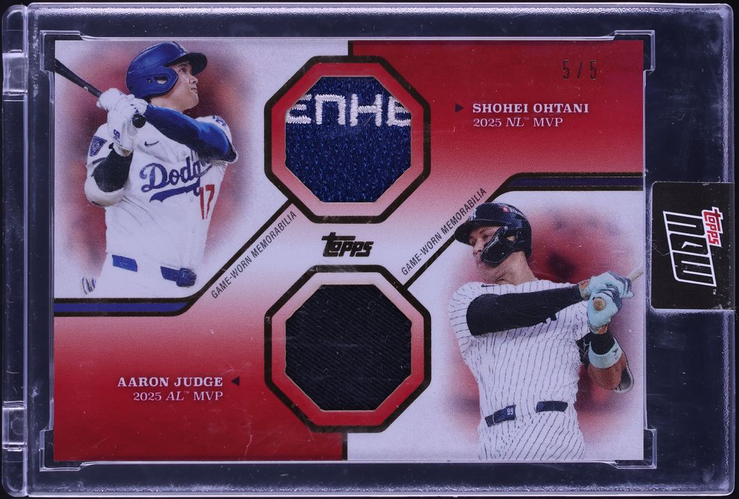 2025 Topps MVP Collection Red Foil Shohei Ohtani & Aaron Judge PATCH 5/5 #50R