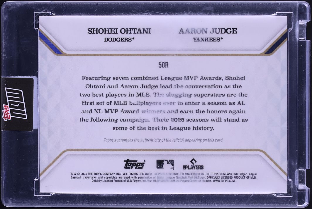 2025 Topps MVP Collection Red Foil Shohei Ohtani & Aaron Judge PATCH 5/5 #50R