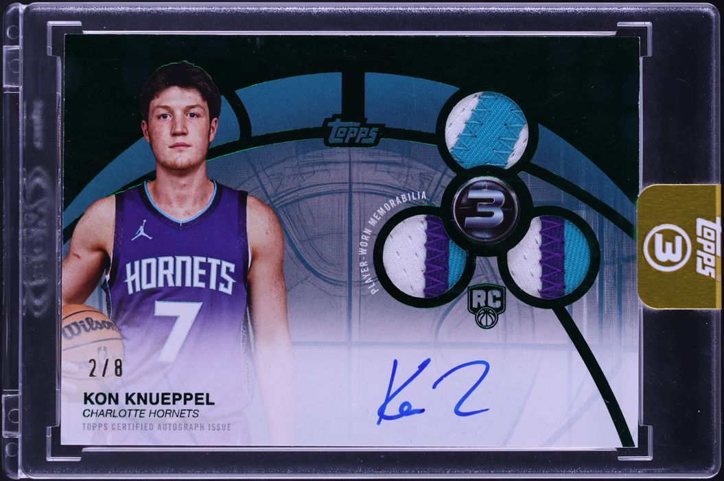 2025 Topps Three Emerald Kon Knueppel ROOKIE PATCH AUTO /8 #RPH-KK
