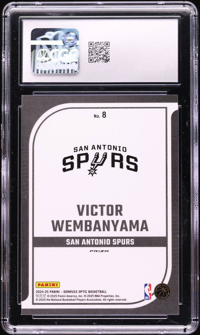 2024 Donruss Optic Elite Dominators Fast Break Holo Victor Wembanyama #8 CGC 8 NM-MT