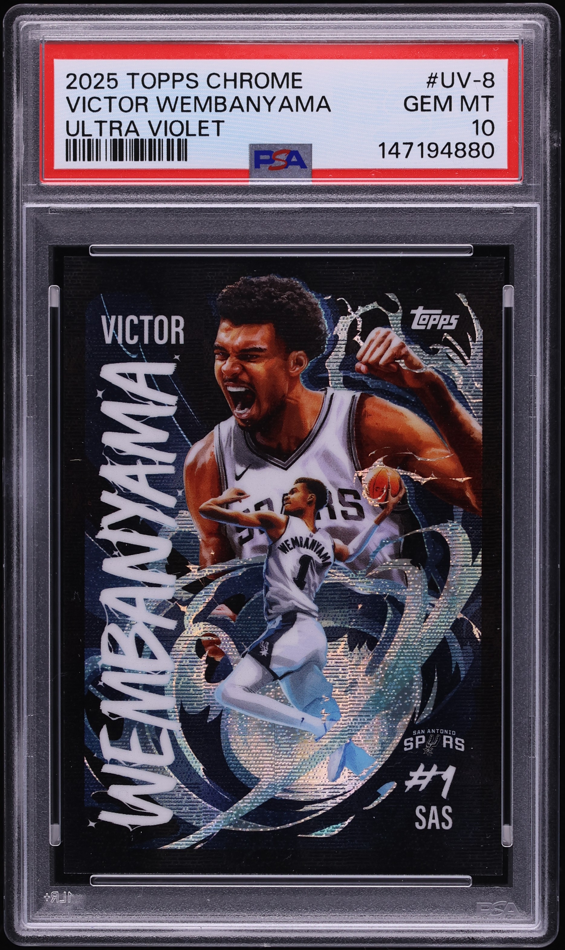 アッパーデック　プラネットゴールド 18/25 ヴェノム PSA 10 2025 Topps Chrome Ultra Violet Victor Wembanyama #UV-8 PSA 10 GEM