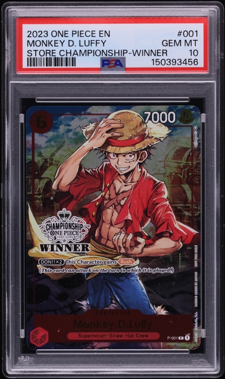 2023 One Piece Promo Store Championship Winner Monkey D. Luffy #P-001 PSA 10 GEM MINT