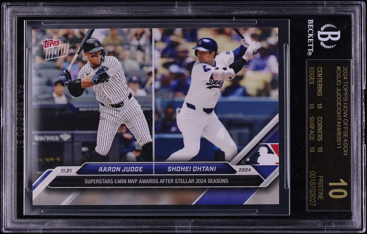 2024 Topps Now Offseason Aaron Judge Shohei Ohtani #OSJO BGS 10 BLACK LABEL
