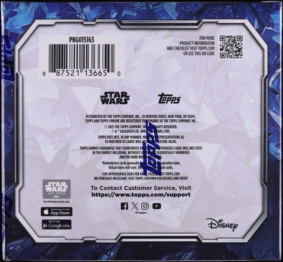 2025 Topps Chrome Star Wars Sapphire Edition Sealed Hobby Box, 8ct Packs