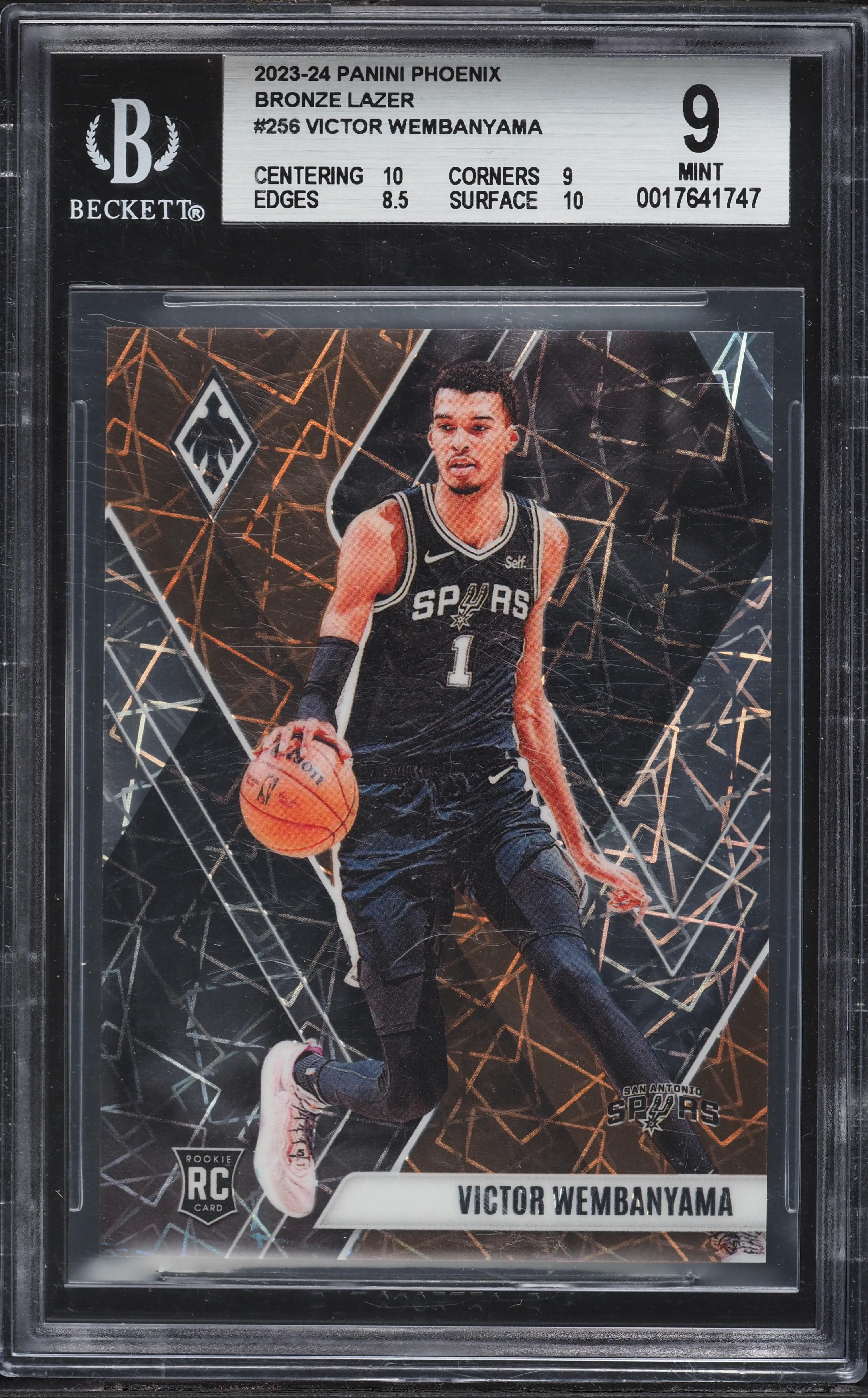 2023 Panini Phoenix Basketball Bronze Lazer Victor Wembanyama #256 BGS 9