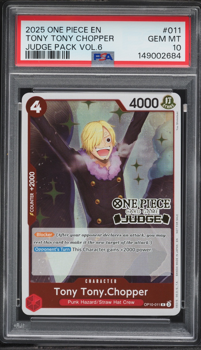 2025 One Piece Judge Pack Volume 6 Tony Tony Chopper #011 PSA 10 GEM MINT