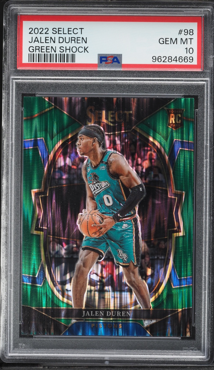2022 Select Concourse Green Shock Jalen Duren ROOKIE #98 PSA 10 GEM MINT