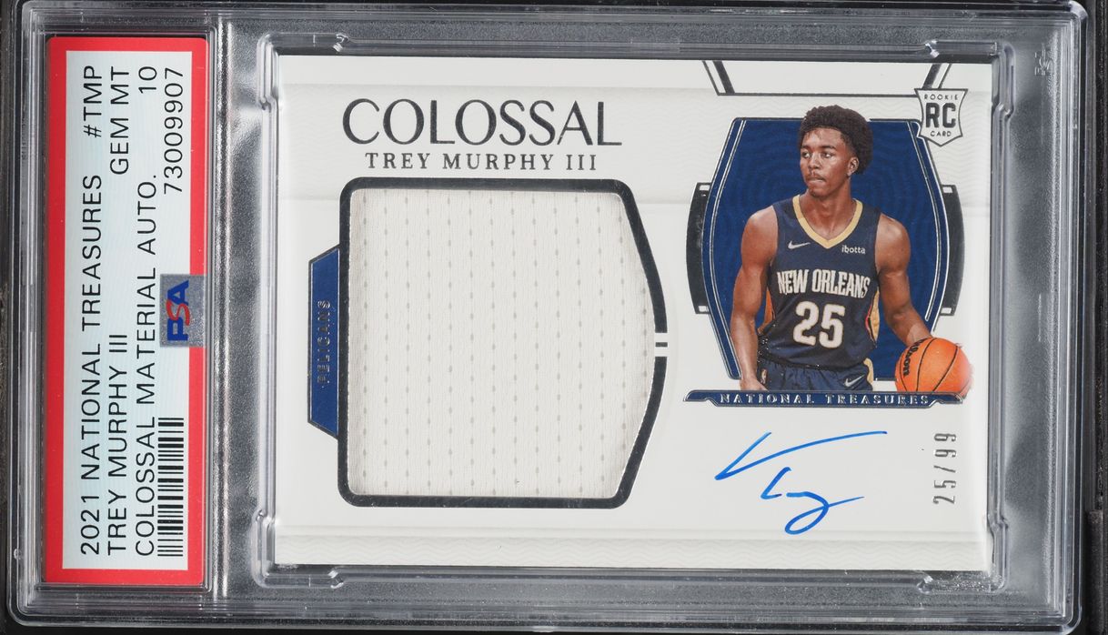 2021 National Treasures Colossal Trey Murphy III ROOKIE PATCH AUTO JSY # 25/99 #CM-TMP PSA 10