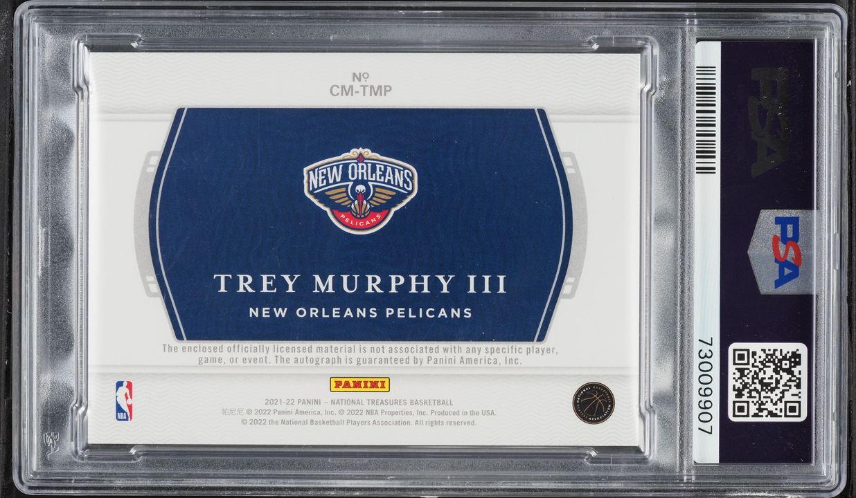 2021 National Treasures Colossal Trey Murphy III ROOKIE PATCH AUTO JSY # 25/99 #CM-TMP PSA 10