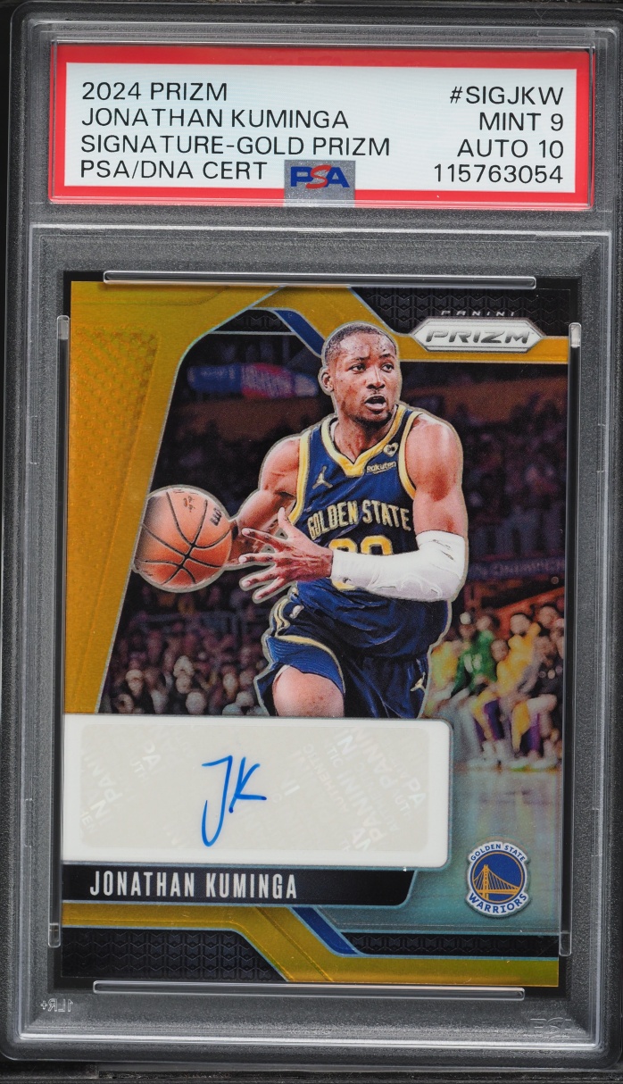 2024 Panini Prizm Signatures Gold Jonathan Kuminga AUTO DNA 10 1/10 #SIG-JKW PSA 9 MINT
