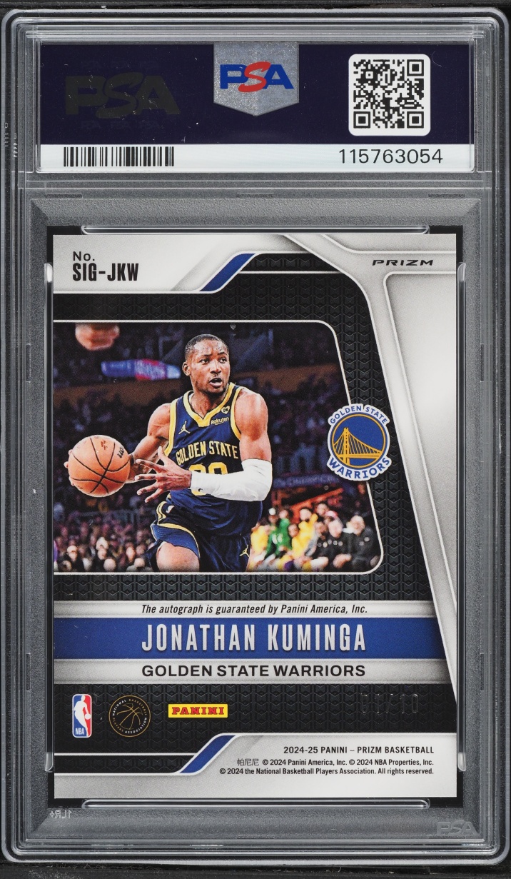 2024 Panini Prizm Signatures Gold Jonathan Kuminga AUTO DNA 10 1/10 #SIG-JKW PSA 9 MINT