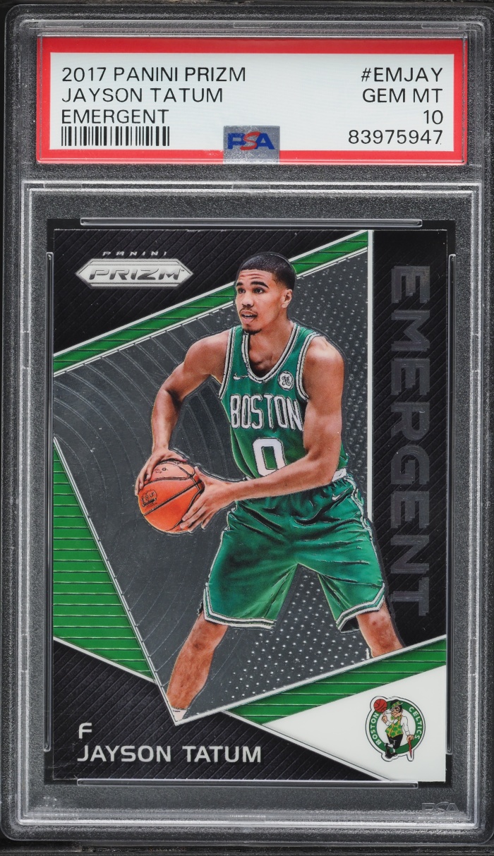 2017 Panini Prizm Emergent Jayson Tatum ROOKIE #EM-JAY PSA 10 GEM MINT