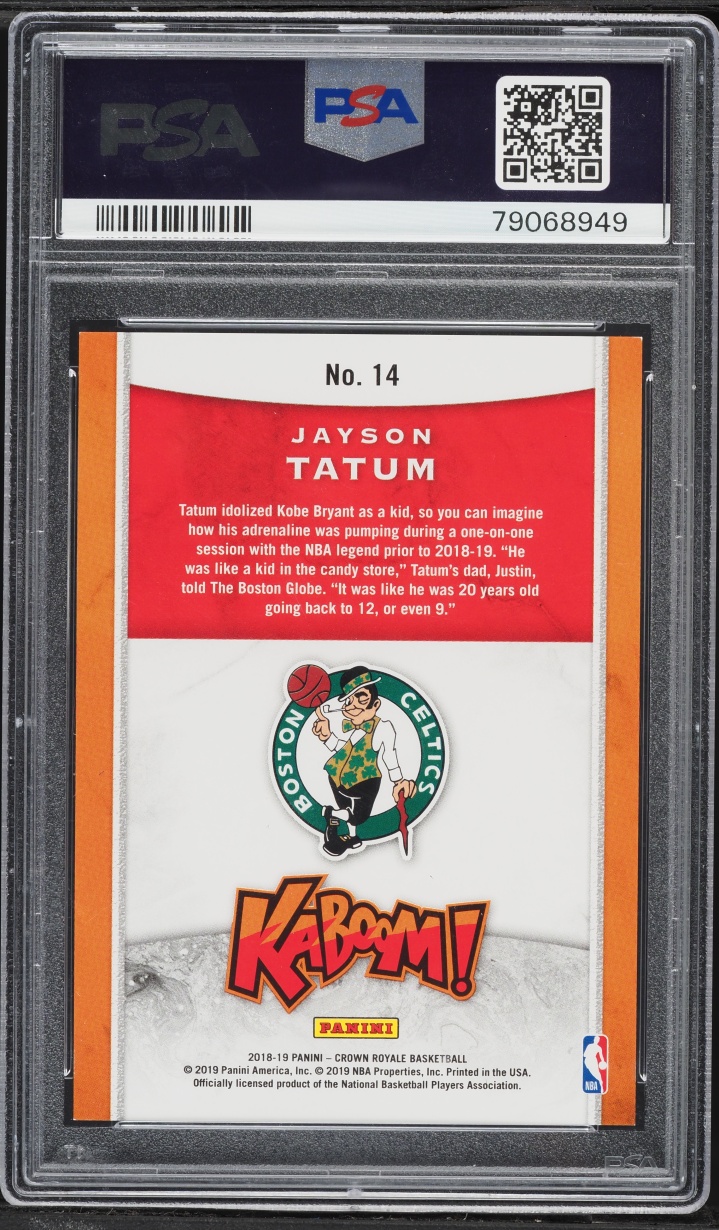 2018 Crown Royale Kaboom! Jayson Tatum #14 PSA 9 MINT