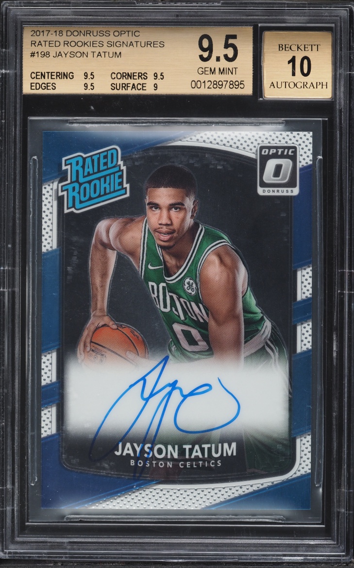 2017 Donruss Optic Jayson Tatum ROOKIE AUTO #198 BGS 9.5 GEM MINT