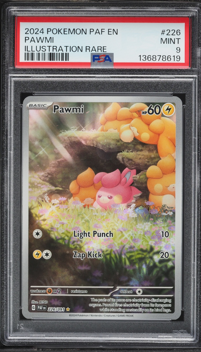 2024 Pokemon Scarlet & Violet Paldean Fates IR Pawmi #226 PSA 9 MINT