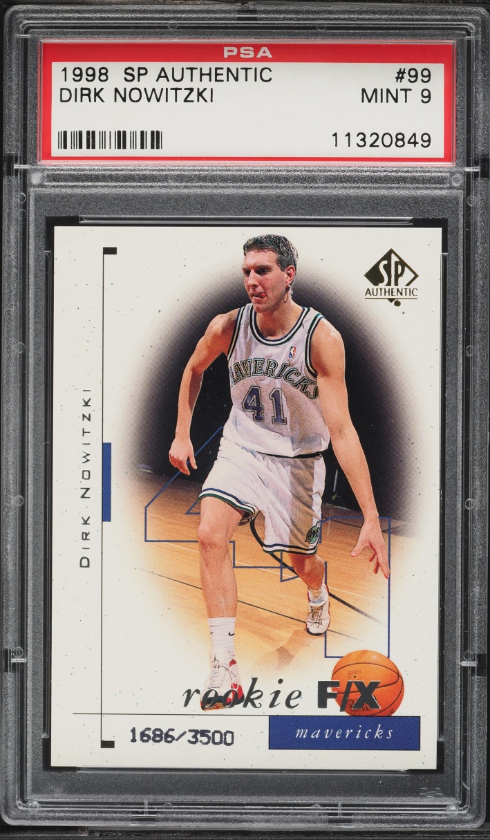 1998 SP Authentic Dirk Nowitzki ROOKIE /3500 #99 PSA 9 MINT