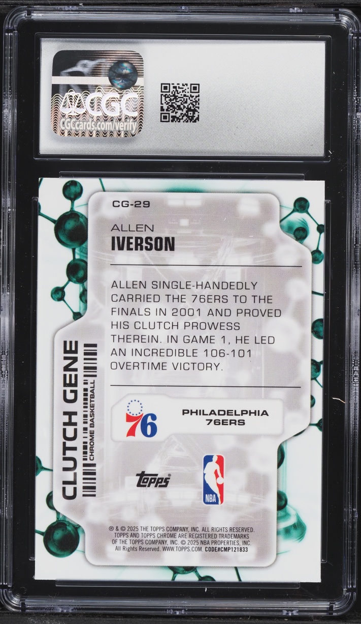 2025 Topps Chrome Clutch Gene Allen Iverson #CG-29 CGC 10 GEM MINT