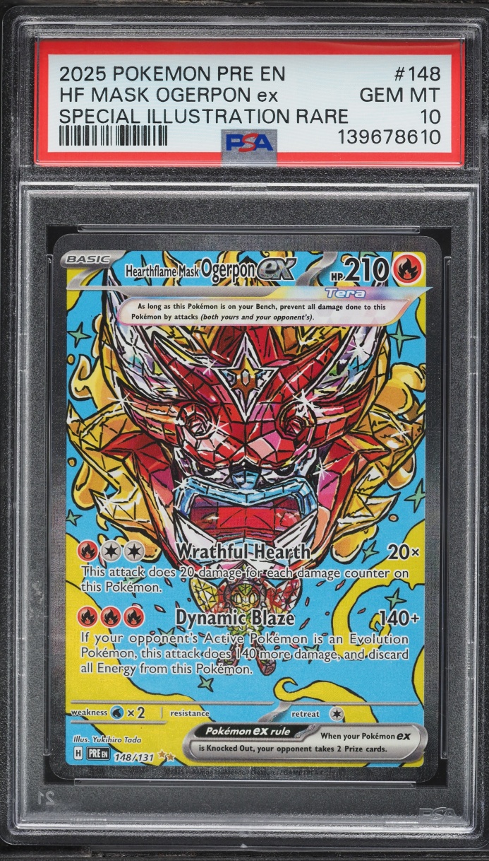 2025 Pokemon Scarlet & Violet Prismatic Evolutions SIR Hearthflame Mask Ogerpon ex #148 PSA 10