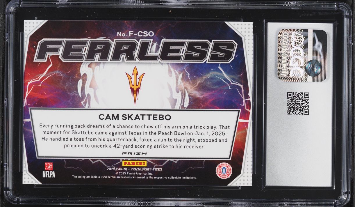 2025 Panini Prizm Draft Picks Fearless Green Cam Skattebo ROOKIE #F-CSO CGC 10 GEM MINT