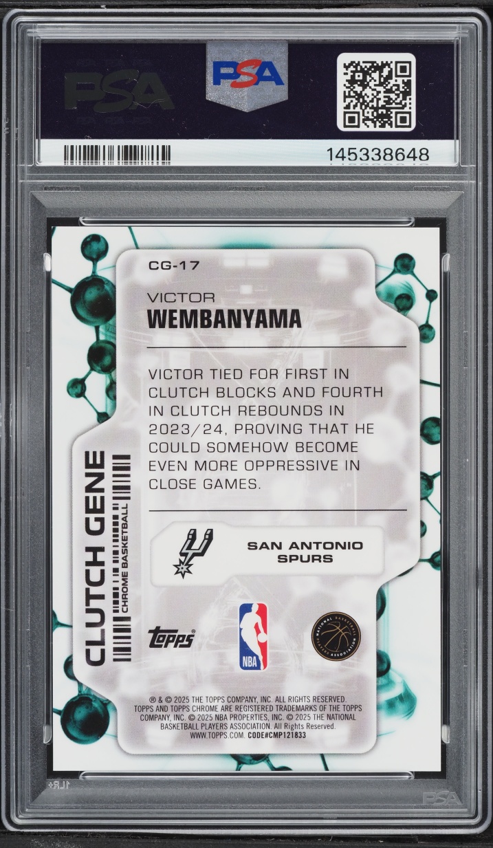 2025 Topps Chrome Clutch Gene Gold Geometric Victor Wembanyama /50 #CG-17 PSA 10 GEM MINT