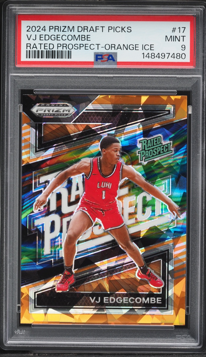 2024 Panini Prizm Draft Picks Orange Ice VJ Edgecombe ROOKIE #17 PSA 9 MINT