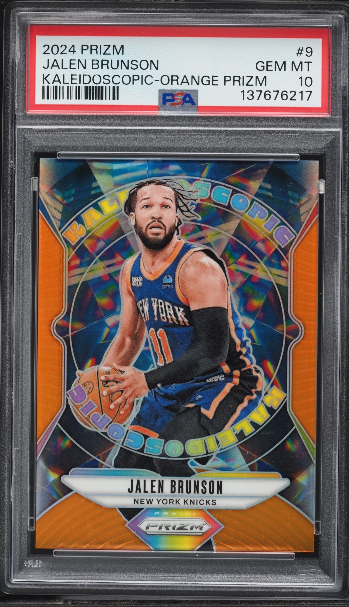 2024 Panini Prizm Kaleidoscopic Orange Jalen Brunson /49 #9 PSA 10 GEM MINT