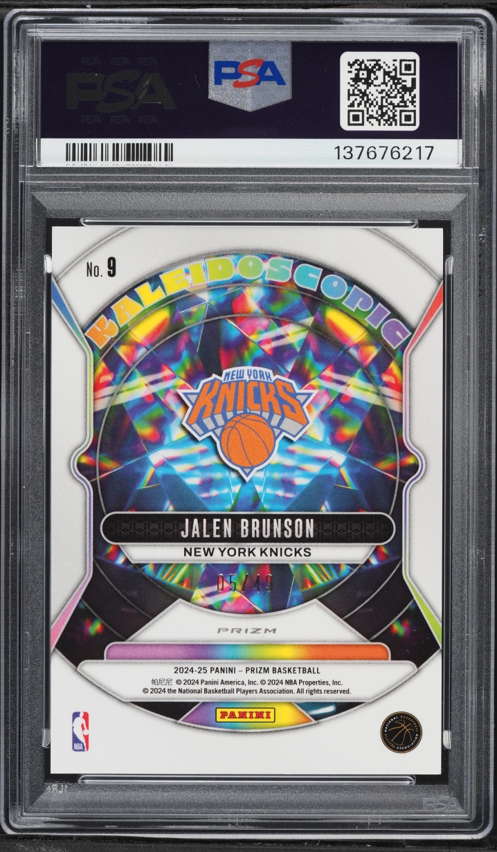 2024 Panini Prizm Kaleidoscopic Orange Jalen Brunson /49 #9 PSA 10 GEM MINT