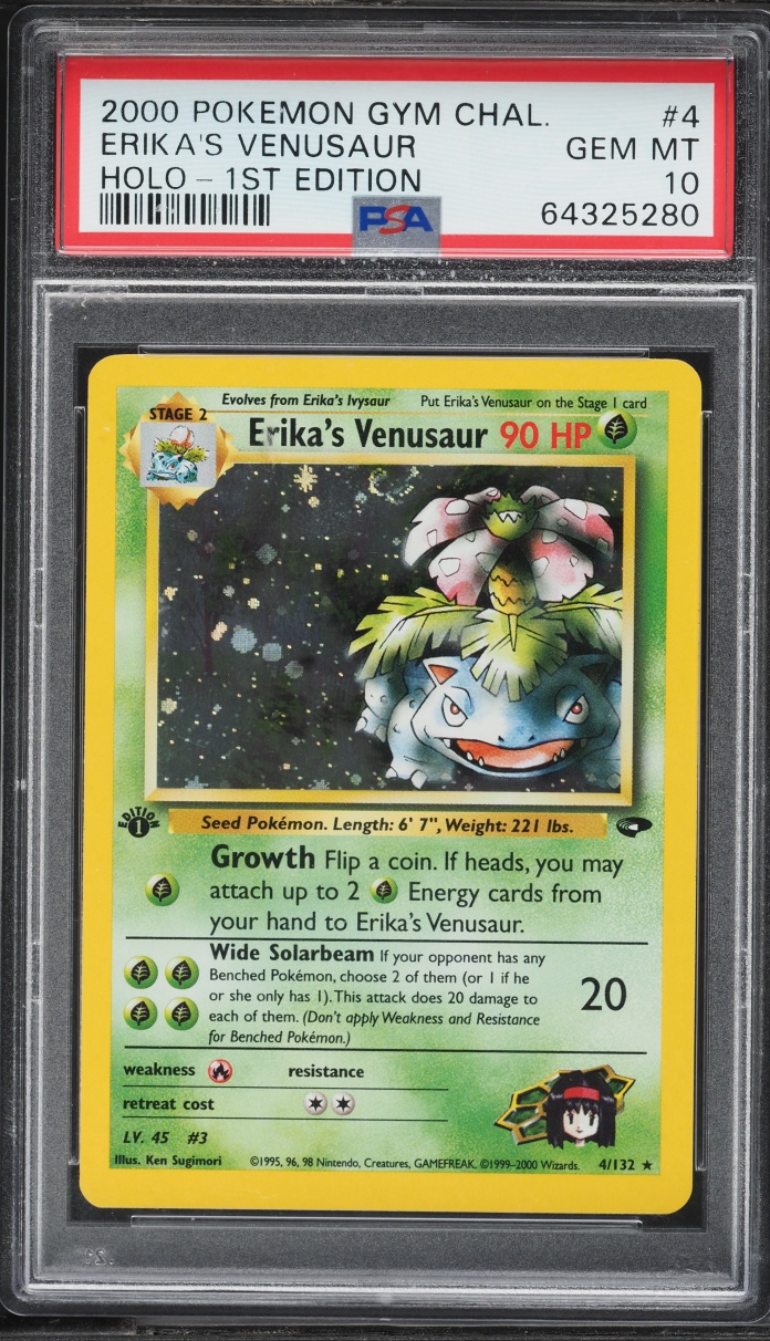 2000 Pokemon Gym Challenge 1st Edition Holo Erika's Venusaur #4 PSA 10 GEM MINT