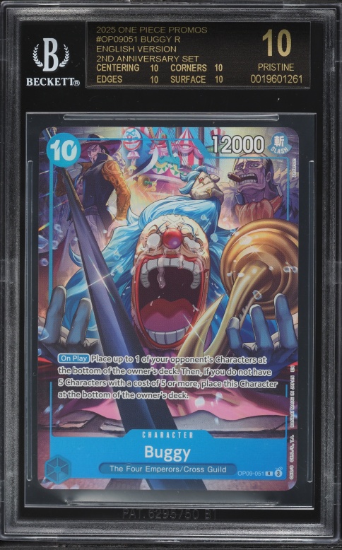 2025 One Piece 2nd Anniversary Set Buggy #OP09-051 CGC 10 PRISTINE