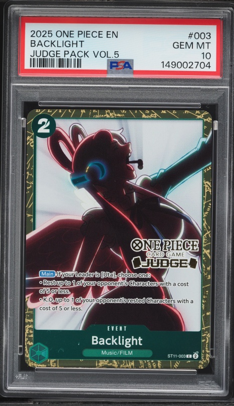 2025 One Piece Tournament Promos Judge Pack Vol.5 Backlight #ST11-003 CGC 10 GEM on Fanatics Collect 2025 One Piece Tournament Promos Judge Pack Vol.5 Backlight #ST11-003 CGC 10 GEM on Fanatics Collect