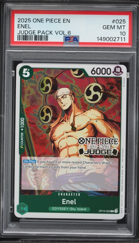 2025 One Piece Judge Pack Volume 6 Enel #OP10-025 PSA 10 GEM MINT