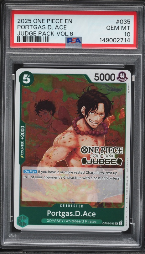2025 ONE PIECE JP たしぎ GEM MT PSA10 2025 One Piece Japanese Promo Card Set '25 Alt Art Portgas D. Ace