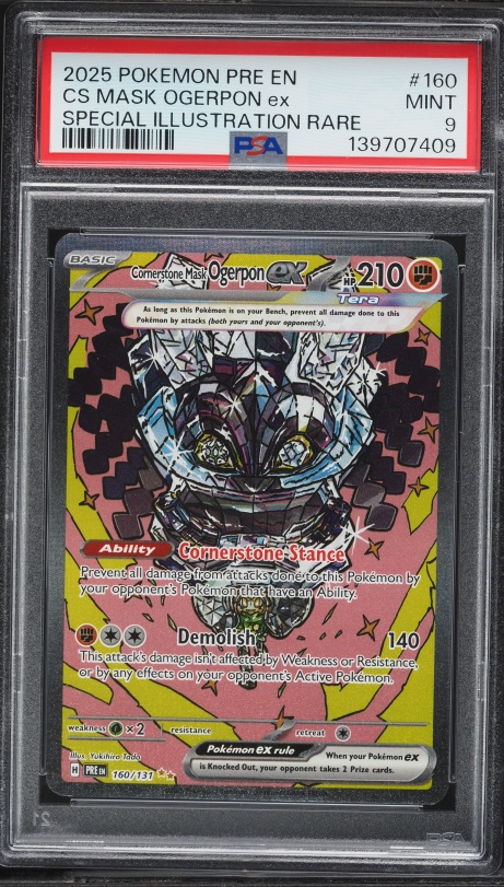 2025 Pokemon Scarlet & Violet Prismatic Evolutions SIR Cornerstone Mask Ogerpon ex #160 PSA 9