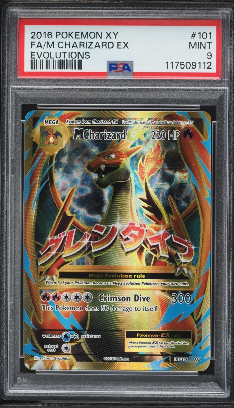 2016 Pokemon XY Evolutions Full Art M Charizard EX #101 PSA 9 MINT