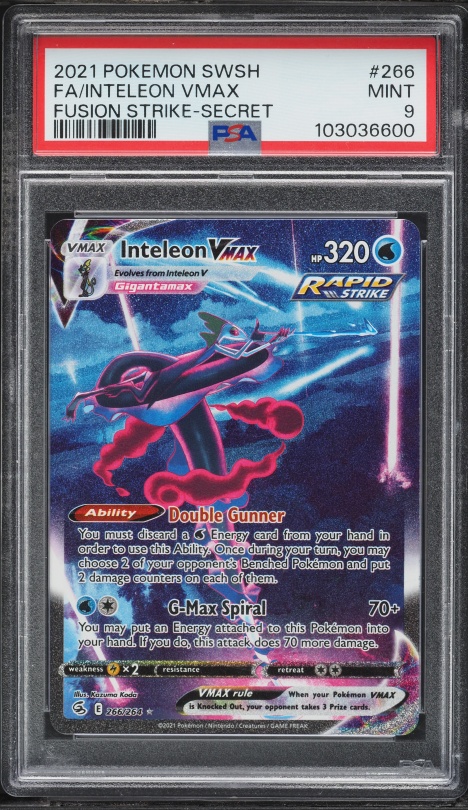2021 Pokemon Sword & Shield Fusion Strike Inteleon VMAX #79 CGC 10 GEM MINT on Fanatics Collect 2021 Pokemon Sword & Shield Fusion Strike Inteleon VMAX #79 CGC 10 GEM MINT on Fanatics Collect