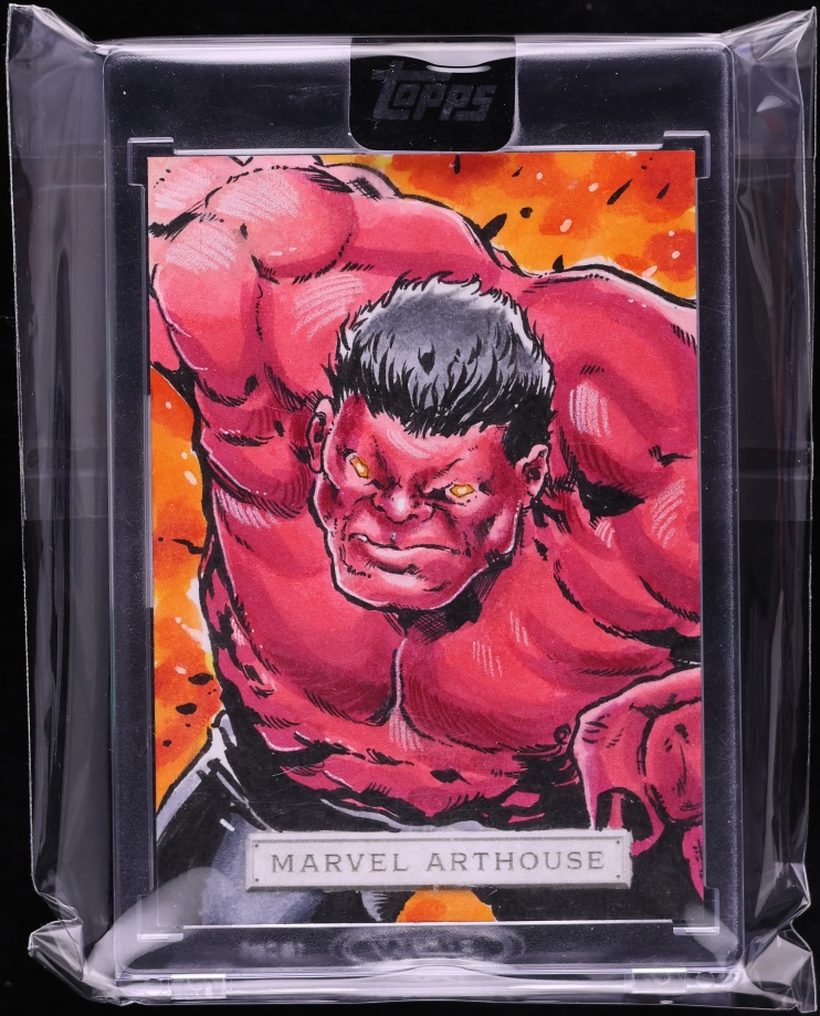 2026 Topps Marvel The Collector Artist Sketch Card Mike Stephens Red Hulk AUTO 1/1 CGC AUTH