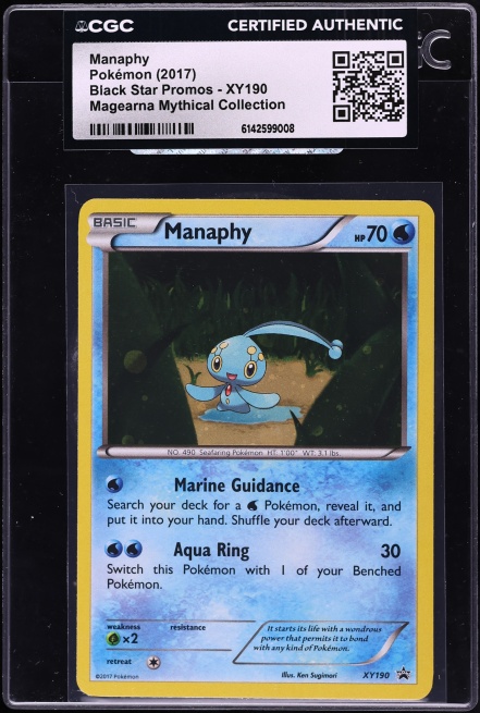 2017 Pokemon XY Black Star Promo Magearna Mythical Collection Holo Manaphy #XY190 CGC AUTH