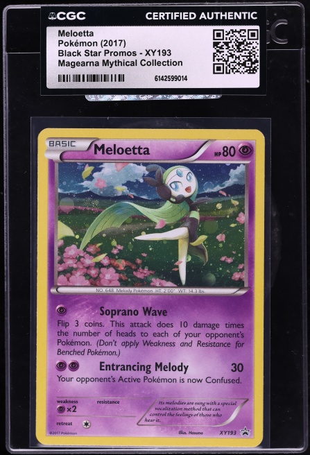 2017 Pokemon XY Black Star Promo Mythical Collection Meloetta #XY193 CGC AUTH