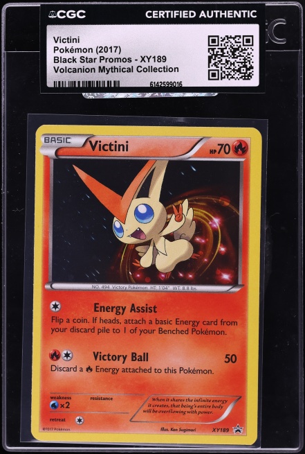 2017 Pokemon XY Black Star Promo Volcanion Mythical Collection Holo Victini #XY189 CGC AUTH