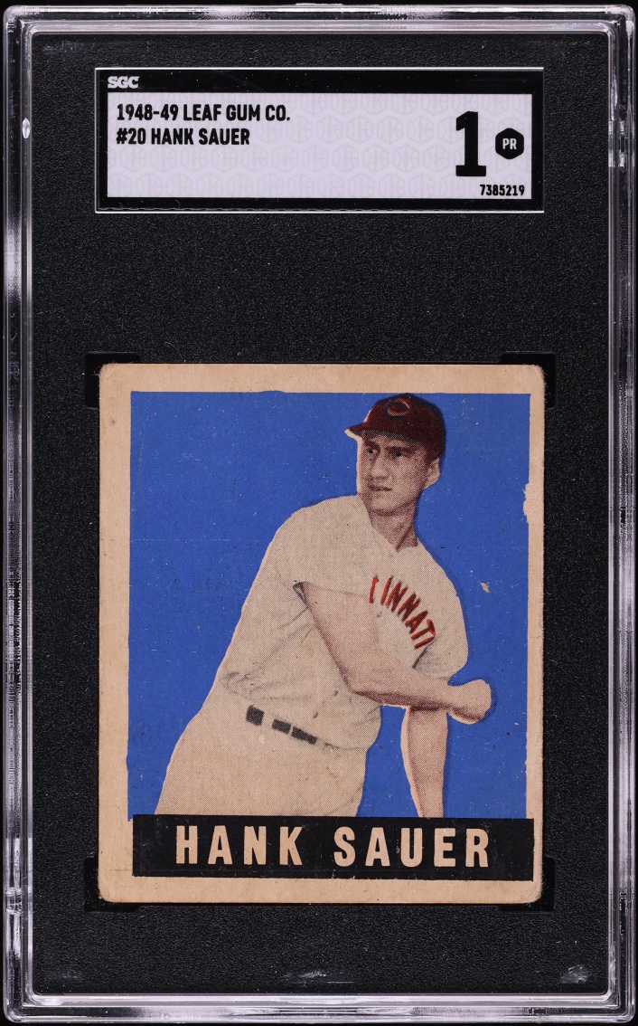 1948 Leaf Hank Sauer SP ROOKIE #20 SGC 1 PR