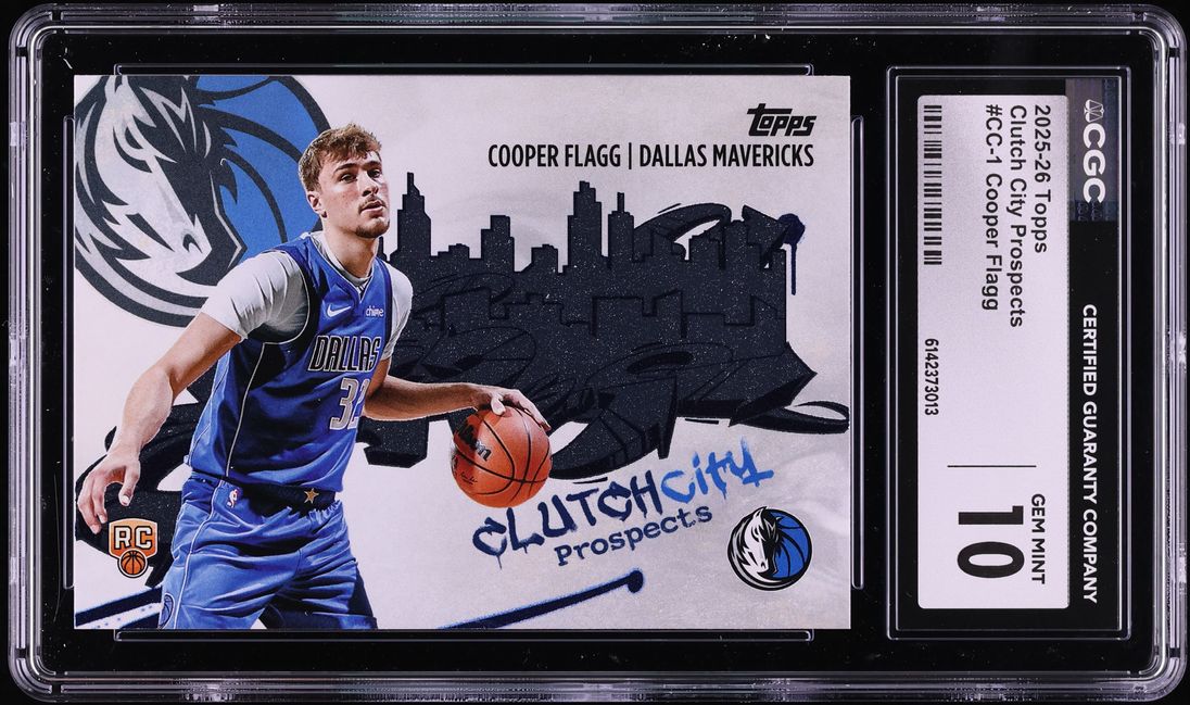 2025 Topps Clutch City Prospects Cooper Flagg ROOKIE #CC-1 CGC 10 GEM MINT