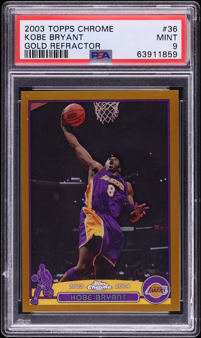 2003 Topps Chrome Gold Refractor Kobe Bryant /99 #36 PSA 9 MINT