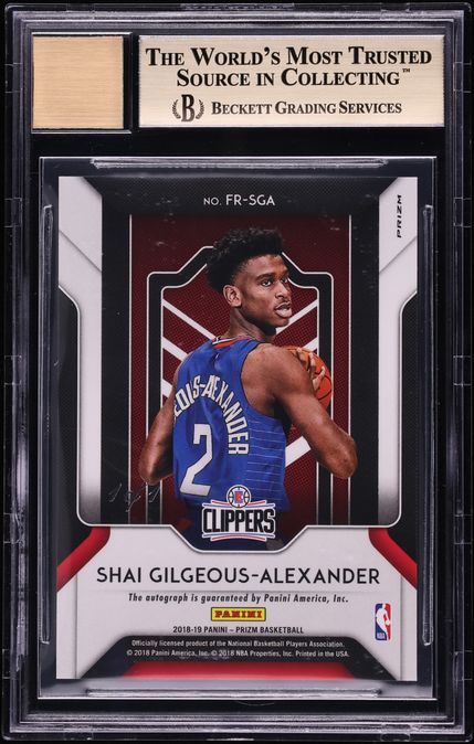 2018 Panini Prizm Fast Break Black Shai Gilgeous-Alexander ROOKIE AUTO 1/1 BGS 9.5 GEM MINT