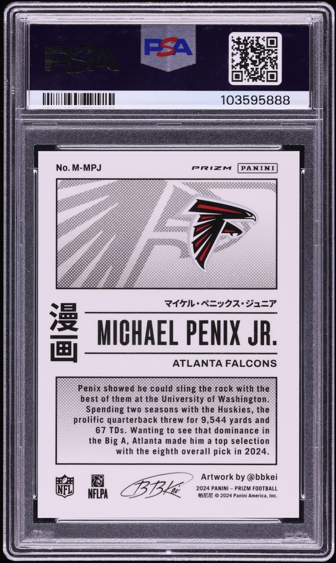 2024 Panini Prizm Manga Vertical Michael Penix Jr. ROOKIE #M-MPJ PSA 10 GEM MINT