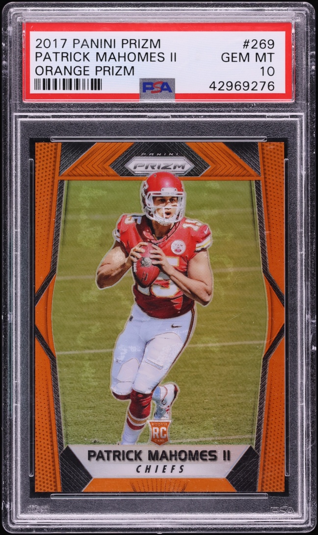 2017 Panini Prizm Orange Patrick Mahomes II ROOKIE /275 #269 PSA 10 GEM MINT