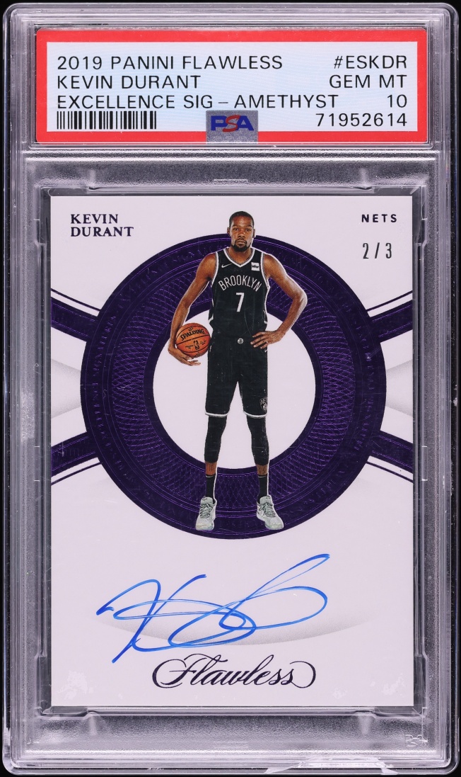 2019 Panini Flawless Excellence Amethyst Kevin Durant AUTO /3 #ES-KDR PSA 10 GEM MINT