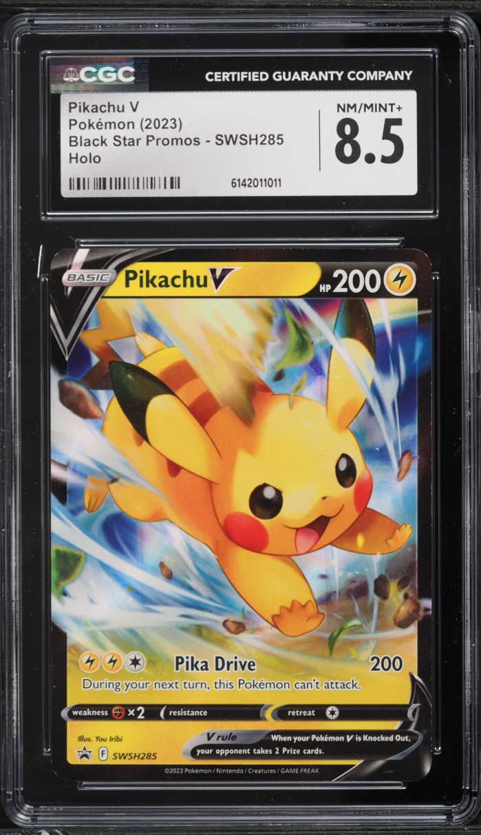 2023 Pokemon Sword & Shield Promo Crown Zenith Holo Pikachu V #SWSH285 CGC 8.5 NM-MT+