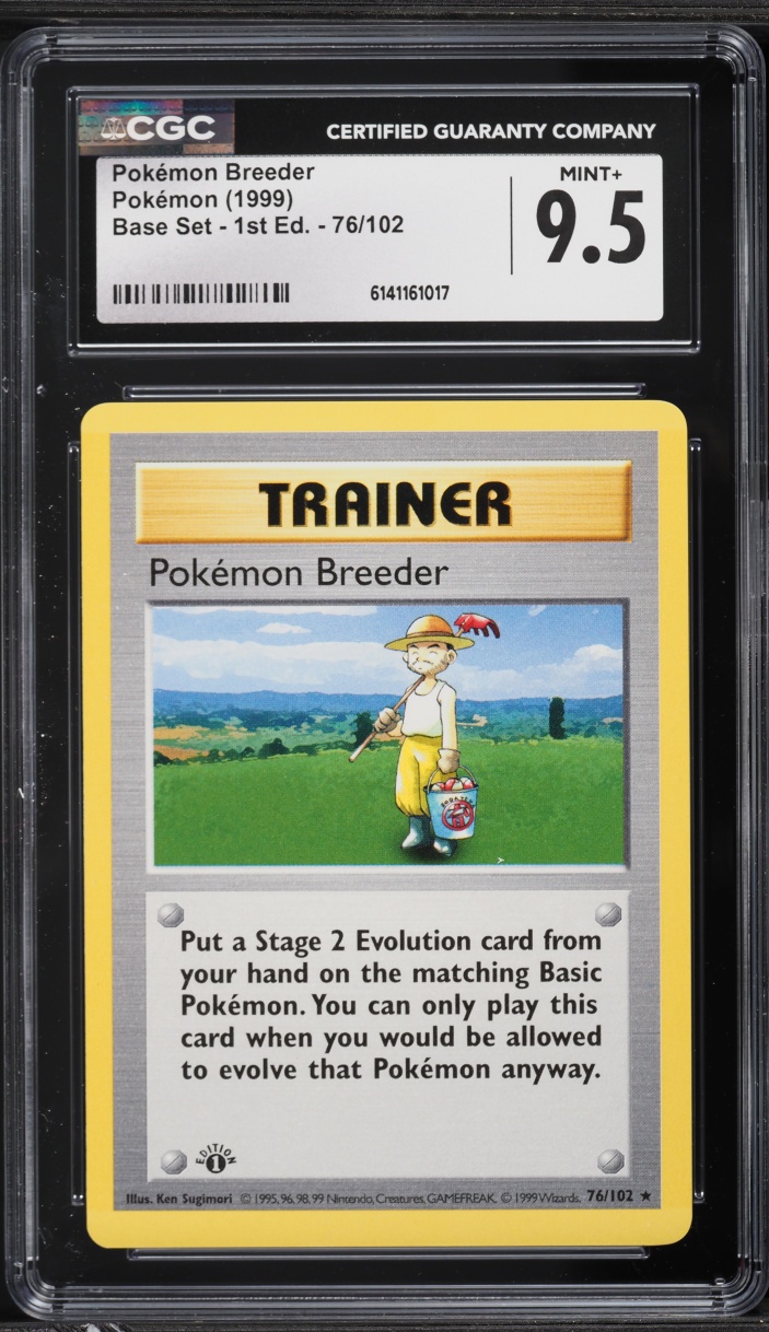 1999 Pokemon Base Set Shadowless 1st Edition Breeder #76 CGC 9.5 MINT+