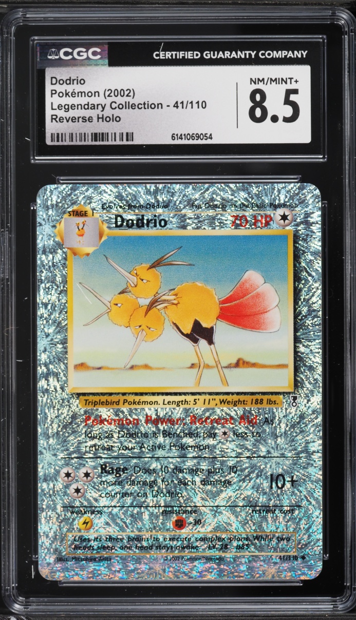 2002 Pokemon Legendary Collection Reverse Holo Dodrio #41 CGC 8.5 NM-MT+